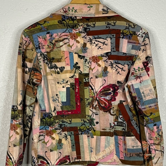 Walking Art Australia  Vintage Butterfly print button front jacket Rare Unique - Picture 4 of 6